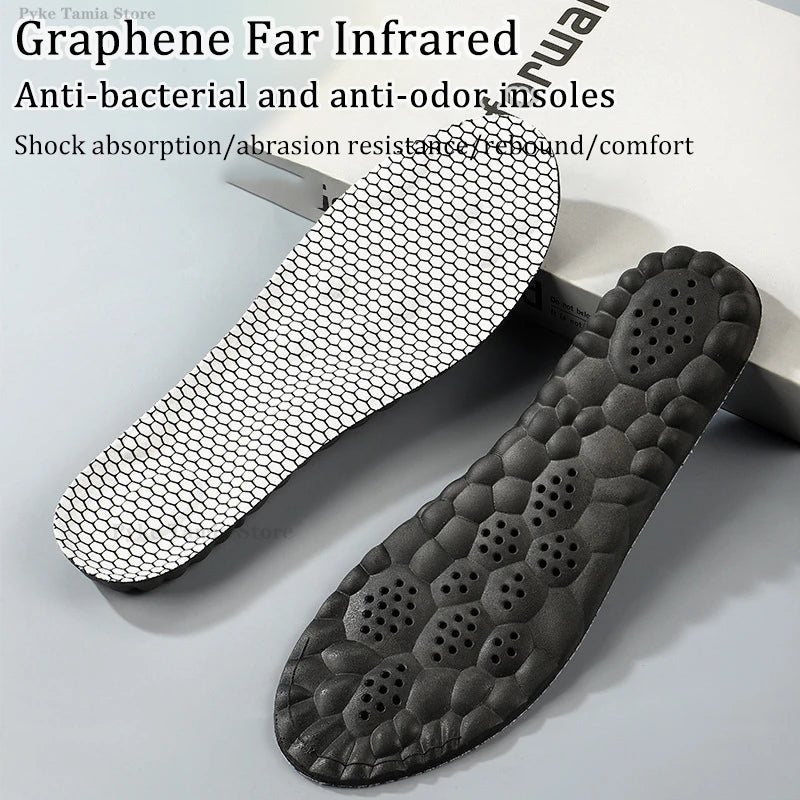 Graphene Anti-odor Sports Insole 4D Cloud High Elastic Shock Absorption Massage Shoes Pad Arch Support Soft Running Feet Cushion