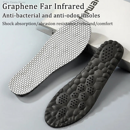 Graphene Anti-odor Sports Insole 4D Cloud High Elastic Shock Absorption Massage Shoes Pad Arch Support Soft Running Feet Cushion