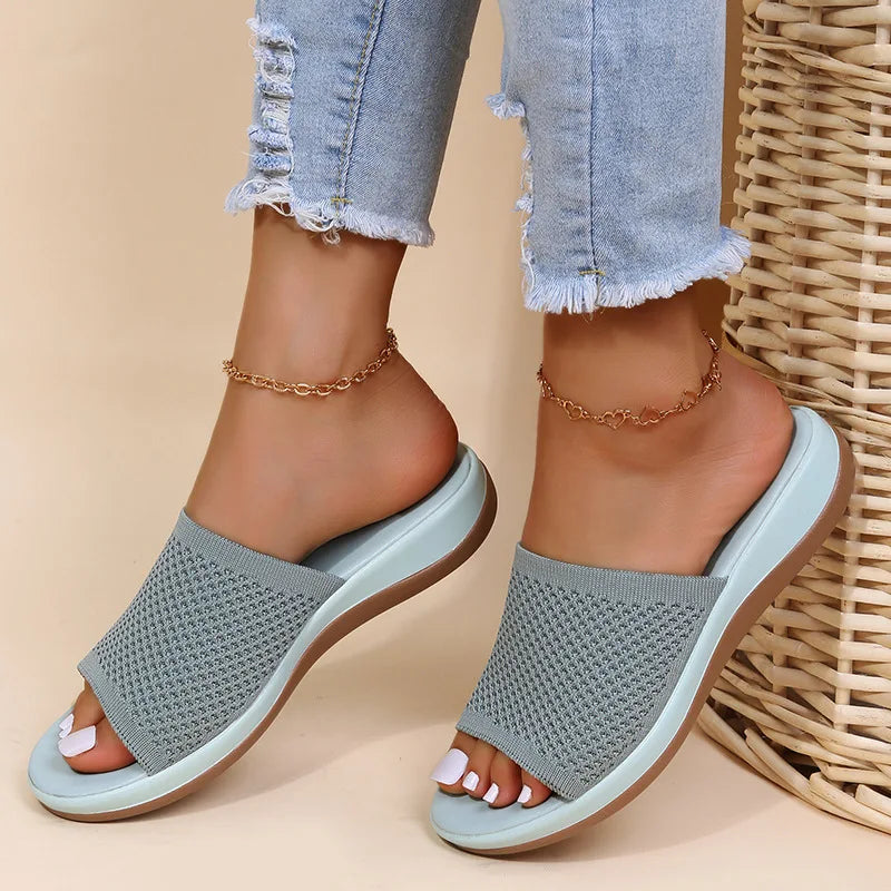 Sandals Women Elastic Force Summer Shoes Women Flat Sandals Casual Indoor Outdoor Slipper Summer Sandals For Beach Zapatos Mujer