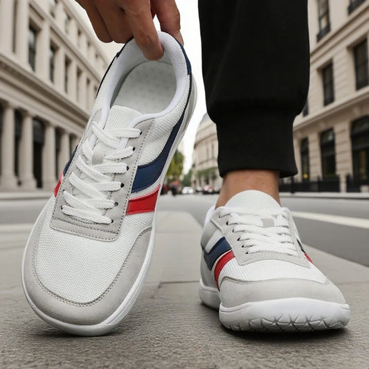 Summer Wide Toe Barefoot Shoes for Men Zero Drop Non-Slip Minimalist Walking Shoes 2025 New Breathable Lace Up Fashion Sneakers