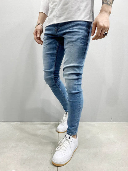 Spring Men Classic Elasticity  Pencil Jeans Jean Homme Man Soft Stretch Black Biker Masculino Denim Trousers Mens Solid Pants