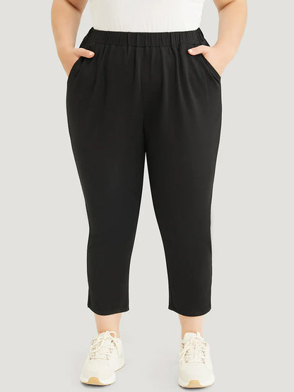 American women's plus size high luxury fashion style street high sense of tight slim nine-point pants