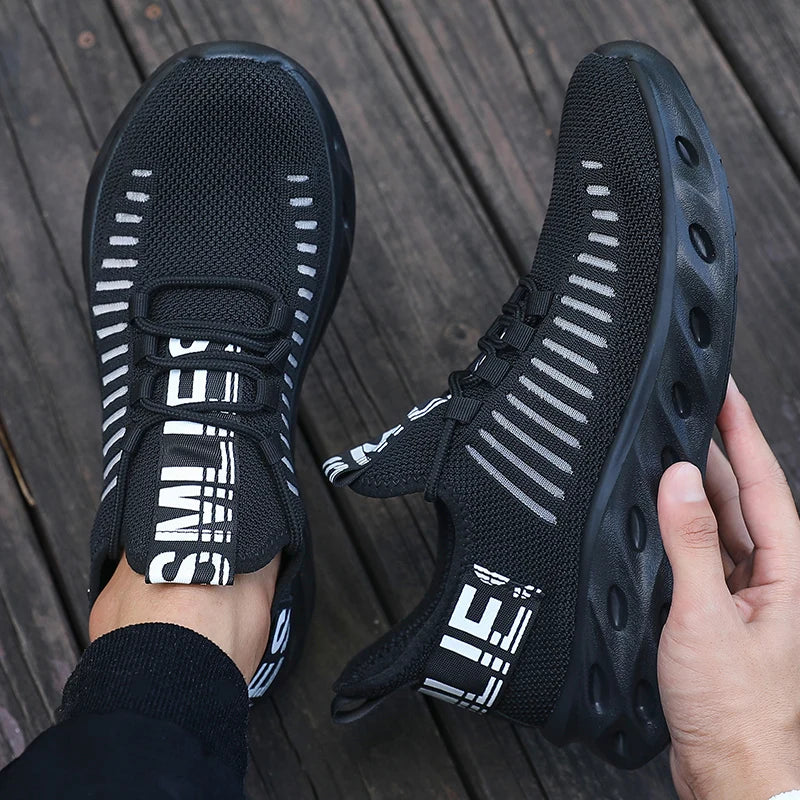 Men Ultra Lightweight Mesh Sneakers Breathable Quick Dry Fabric Stylish Hollow Out Design Sneakers Modern Casual Summer Footwear