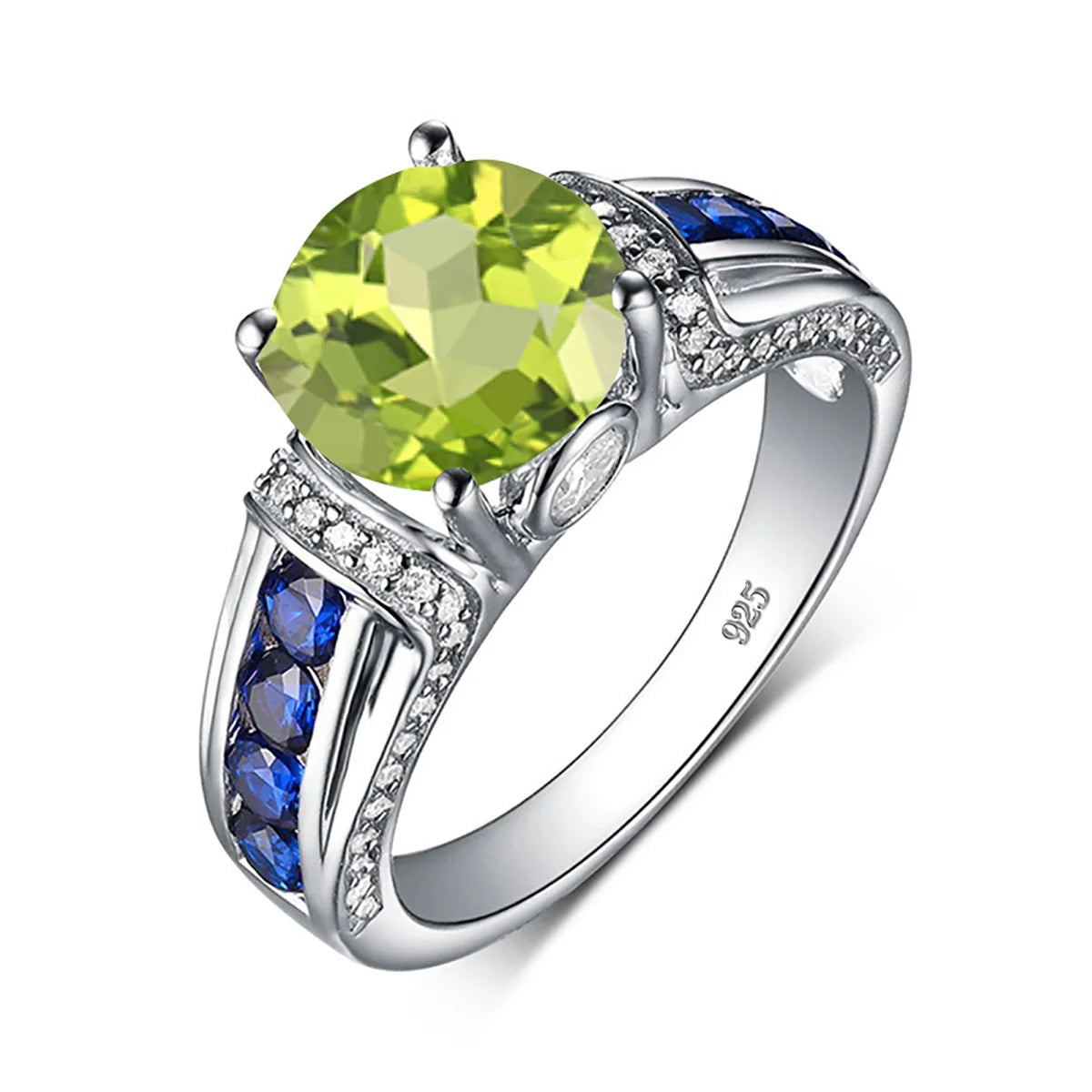 Szjinao Green Emerald Ring Gold For Woman Round Cut 8*8mm 2ct Stone Wedding Luxury Designer Jewelry High Quality Valentines Gift