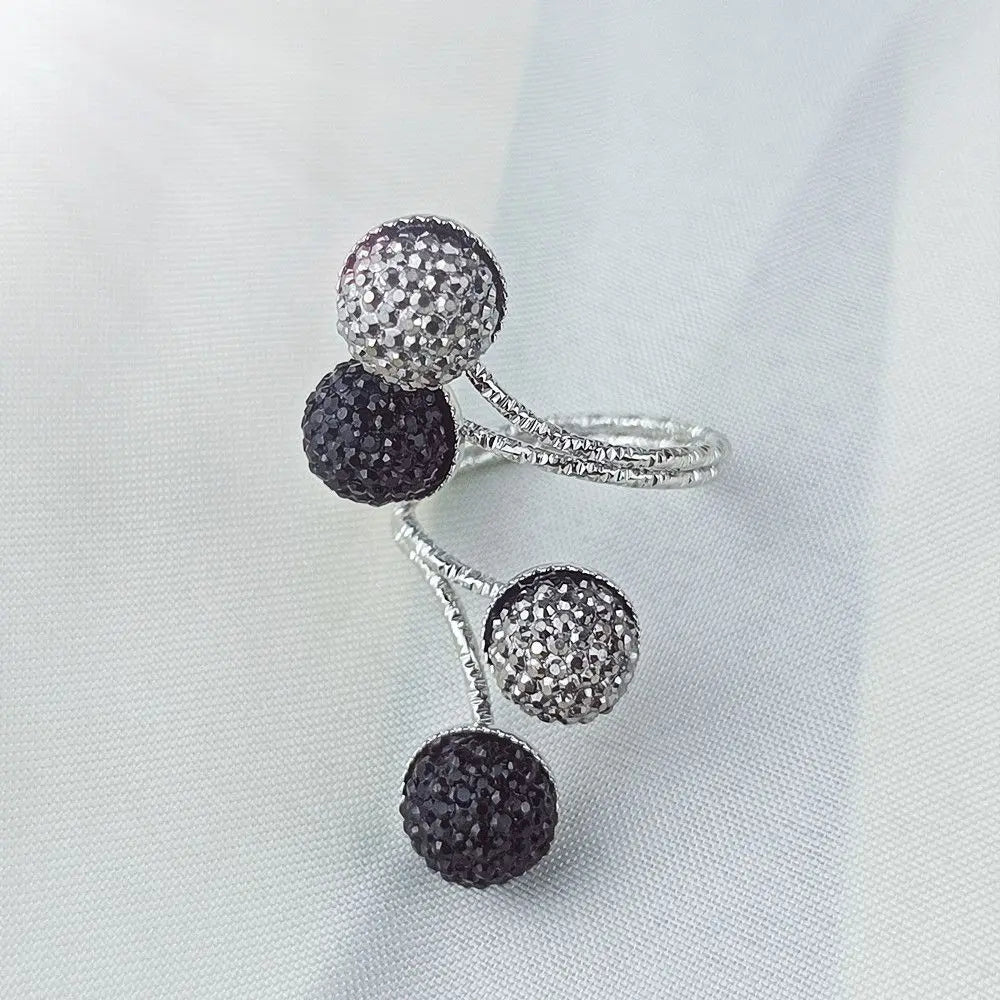 Irregular Geometric Chunky Stone Opening Rings for Women Rhinestone Crystal Wedding Rings Creative Party Jewelry Holiday Gifts