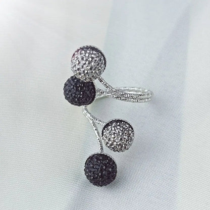 Irregular Geometric Chunky Stone Opening Rings for Women Rhinestone Crystal Wedding Rings Creative Party Jewelry Holiday Gifts