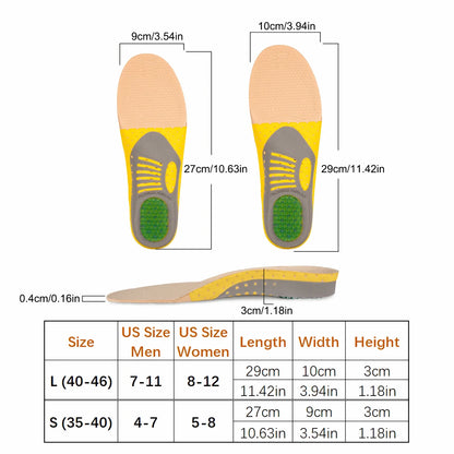 Orthotic Gel Insoles Orthopedic Flat Foot Health Sole Pad for Shoes Insert Arch Support Pad for Plantar Fasciitis Unisex Insole