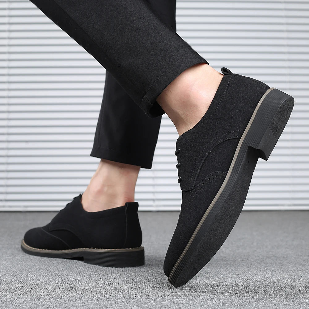 Men's Large Size Elegant Brogue Casual Oxfords Comfortable Breathable Work Shoes