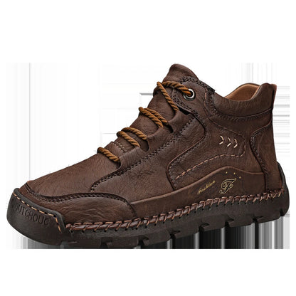 2025 Spring And Autumn Business Casual Versatile Comfortable Lace-Up Leather Shoes Casual Shoes Soft Leather Boots Fashion