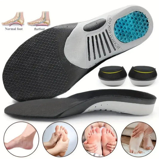 1 Pair Foot Pain Relief Supportive Shoe Inserts Orthotic Arch Support Cushioned Comfort Insoles for Women Men Heel Pain Relief