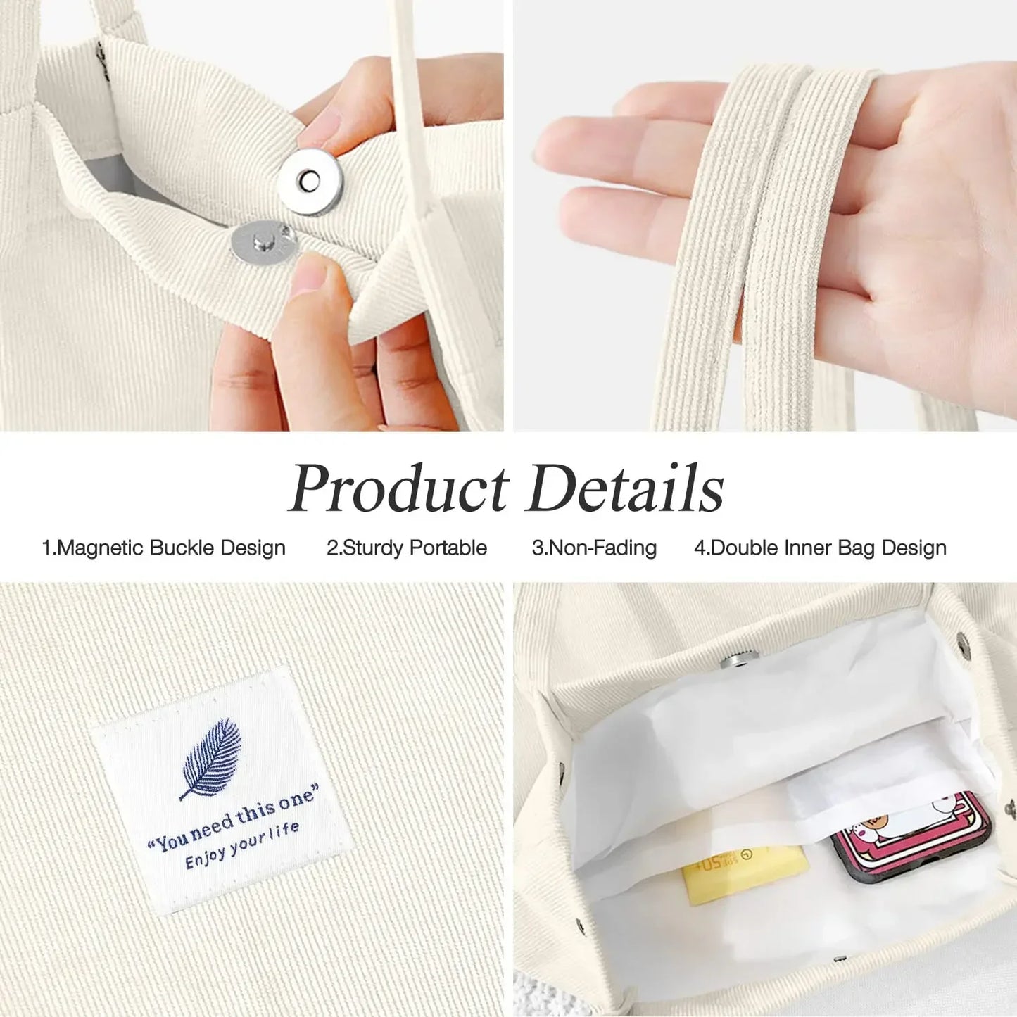 Large Capacity Corduroy Tote Bags for Ladies Simple Striped Handbags for Daily Travel Use Fluffy Tote Bags Gifts for Women Girls