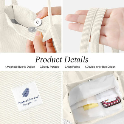 Large Capacity Corduroy Tote Bags for Ladies Simple Striped Handbags for Daily Travel Use Fluffy Tote Bags Gifts for Women Girls