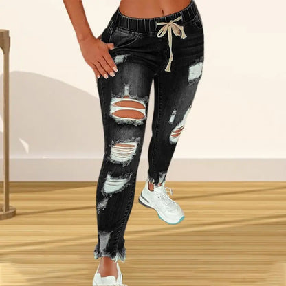 Popular  Denim Pants Summer Pure Color All Match Jeans Slim Female Pencil Jeans for Dating