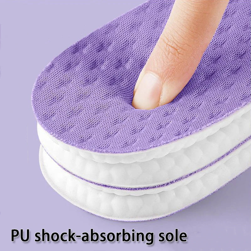 Summer cool insole Running sports shock-absorbing insoles PU soft elastic sole Men and women breathable anti-odor insoles