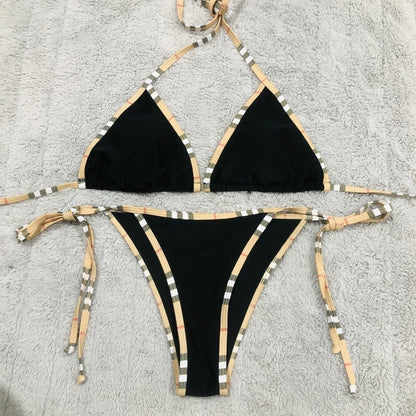 Luxurious Strappy Bikini Set High End Designer Summer Beach Swimwear Women Vogue Sexy Summer Vacation Pool Party Tankini