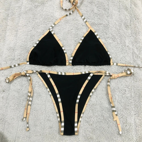Luxurious Strappy Bikini Set High End Designer Summer Beach Swimwear Women Vogue Sexy Summer Vacation Pool Party Tankini