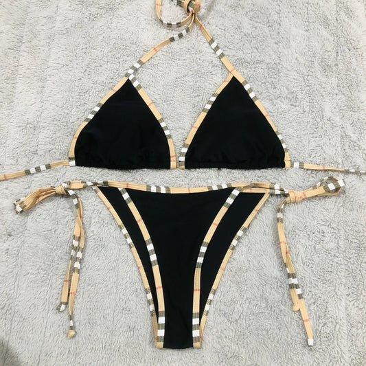Luxurious Strappy Bikini Set High End Designer Summer Beach Swimwear Women Vogue Sexy Summer Vacation Pool Party Tankini