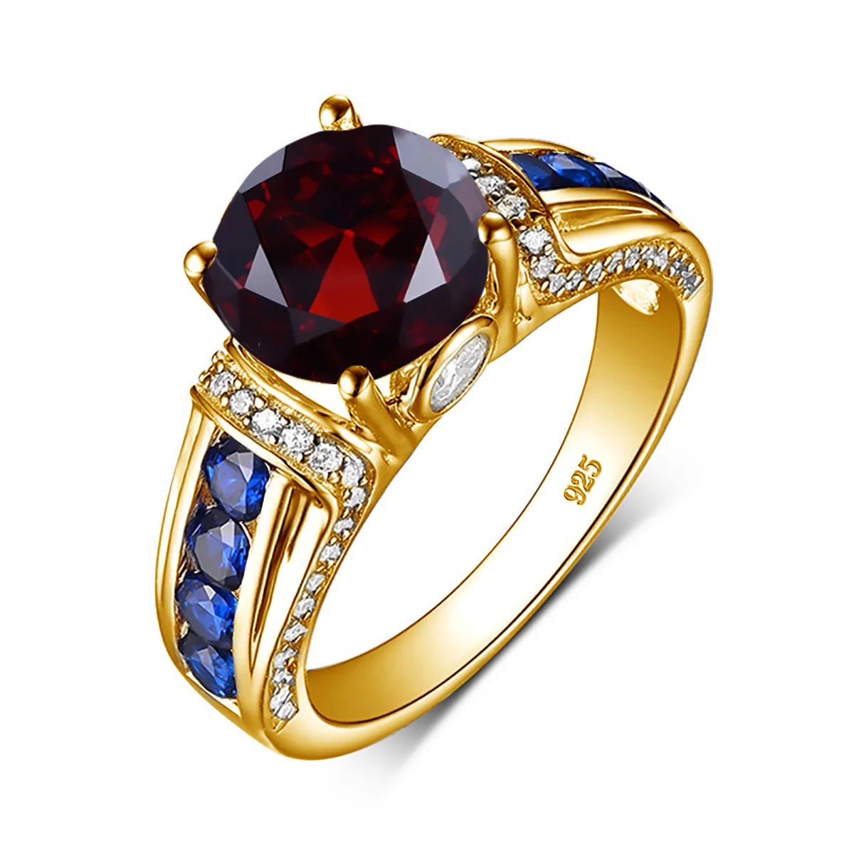Szjinao Green Emerald Ring Gold For Woman Round Cut 8*8mm 2ct Stone Wedding Luxury Designer Jewelry High Quality Valentines Gift