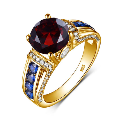 Szjinao Green Emerald Ring Gold For Woman Round Cut 8*8mm 2ct Stone Wedding Luxury Designer Jewelry High Quality Valentines Gift