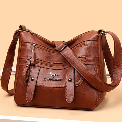 Soft Leather Mother Bag Large Capacity Fashionable Shoulder Crossbody Bag for Women