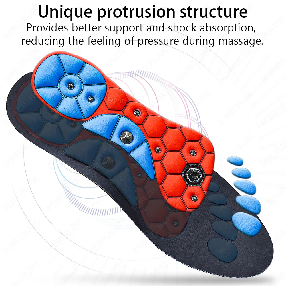 Magnetic Massage Insoles Acupressure Inserts Arch Support Orthopedic Acupressures Shoes Pads Relieve Tired for Men Women Unisex