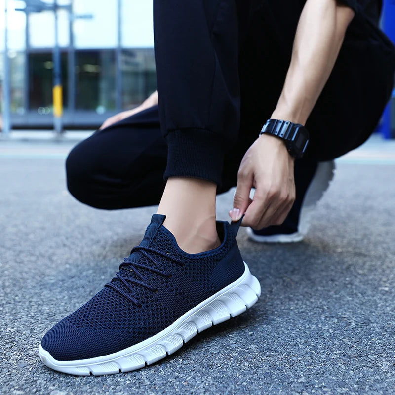 Men's Breathable Vulcanize Shoes Lightweight Running Walking Shoe Lace-up Anti-slip Casual Sneakers Zapatillas de Hombre Size 36