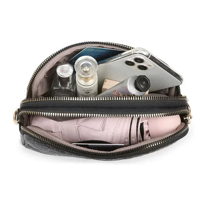 Fashion 100%Genuine Leather Crossbody Sac Simple Women's Designer Handbag High Quality Cow Leather Small Shoulder Messenger Bag