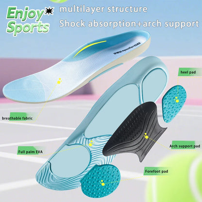 1Pair/2Pair Men's and Women's Sports Insoles Flat Foot Arch Support Orthotic Insoles Shock Absorbing Sole Comfortable Shoe Pads