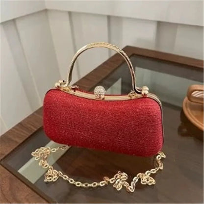 Shiny Mini Evening Bag, Rhinestone Chain Purse, Luxury Glitter Banquet Handbag, Perfect For Party, Wedding, Prom, Dinner/Banquet