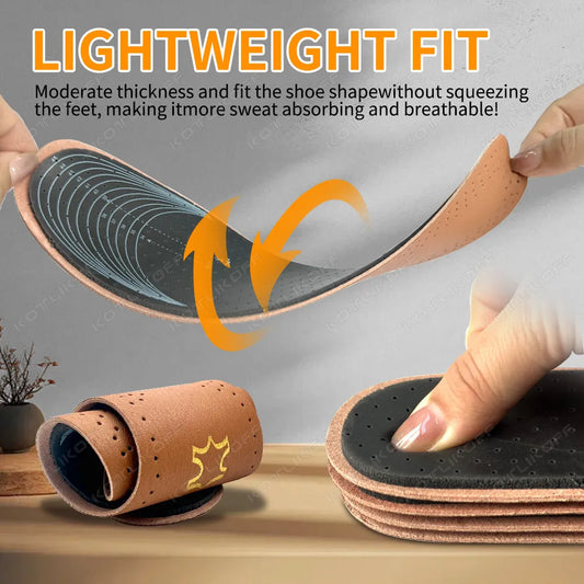 Ultra Thin Leather Latex Insoles Deodorizing Breathable Sports Insoles For Leisure Business Shoes Sole Shock Absorbing Inserts