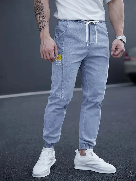 2025 Spring Autumn Black Blue Cargo Jeans Men Streetwear Denim Jogger Pants Men Baggy Harem Jean Trousers Plus Size