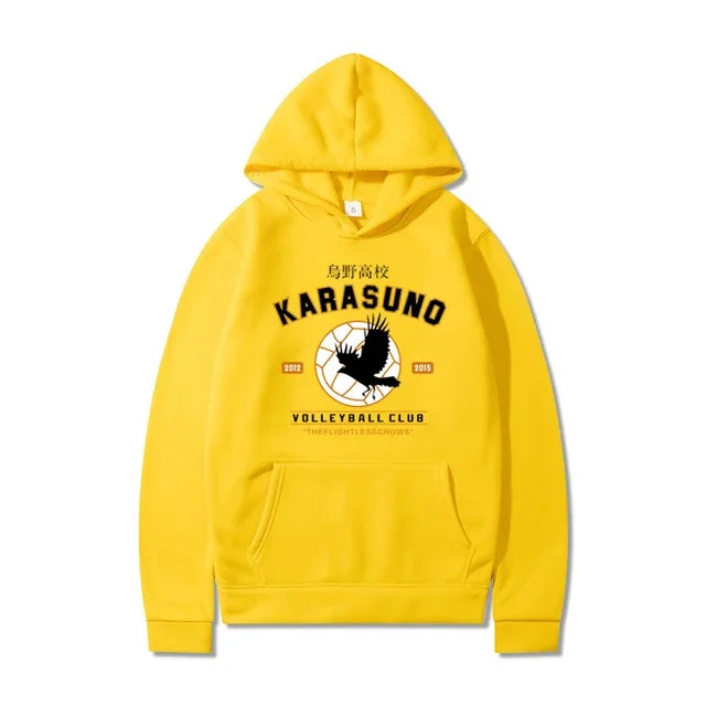 Men's Hoodies Cartoon Haikyuu Funny Japanese Anime Streetwear Harajuku Karasuno Fly High Graphic Sweatshirts Men Women Hoodies