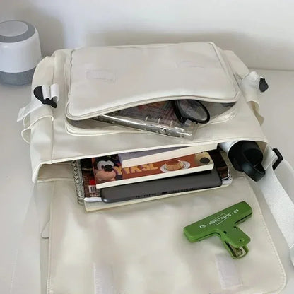 Japanese Harajuku Crossbody Bags Women 2024 Preppy Style Patchwork Color Shoulder Bag Collage Student Messenger Bag Handbags