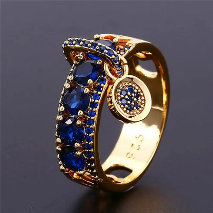 Europe and America 2024 New Disc Ring Women Fashion Creative Zircon Handmade Jewelry Wedding Party Jewelry