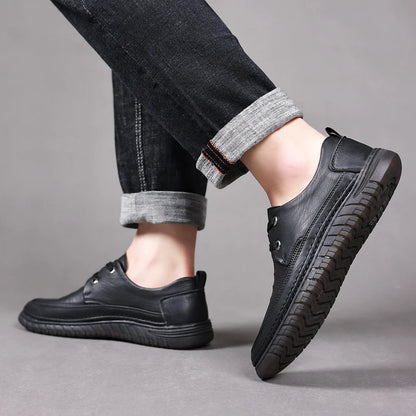 Flats Office Business Oxford Shoes Lace Up Men Leather Fashion Driving Shoes Man Comfortable Men Soft Sole Casual Sneakers Shoes