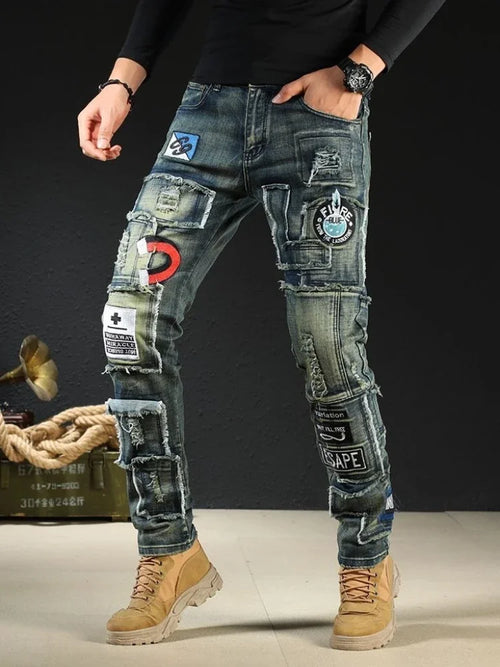 Trousers New Rock Work Wear Straight Jeans for Men Hip Hop Man Cowboy Pants with Pockets Casual Harajuku Classic Aesthetic Denim
