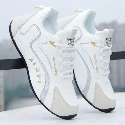 Men's PU Leather Waterproof Sneakers Casual Sports Shoes Men Lightweight Breathable Flat Non-slip Tenis Shoes Zapatillas Hombre