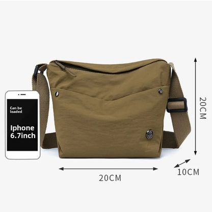 Ultra-light Nylon Crossbody Bag for Women Adjustable Wide Strap Lightweight Women's Bag Zipper Closure Stylish Messenger Bag