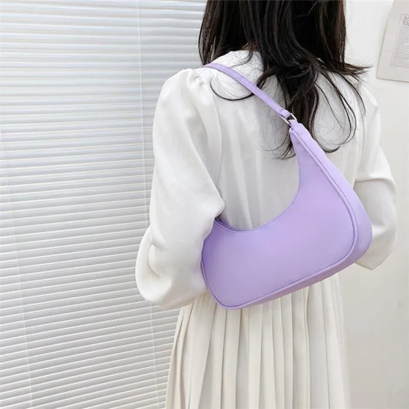 Fashionable Shoulder Underarm Bag Light Small Solid Color Satchel Stylish Women Tote Bag, Suitable for Daily Work Outdoor Party