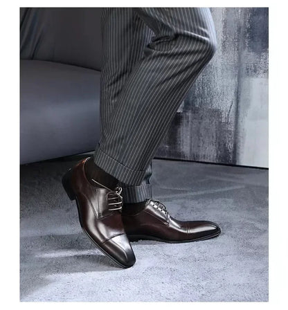 Eleglant Leather Mens Dress Shoes Black Formal Social Shoe Male Business Wedding Derby for Man Luxury Italian Oxford Loafers