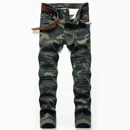 Punk Street Style Ripped Skinny Jeans Men Vintage Wash Solid Denim Trouser Mens Casual Slim Fit Pencil Denim Holes Pants 2025