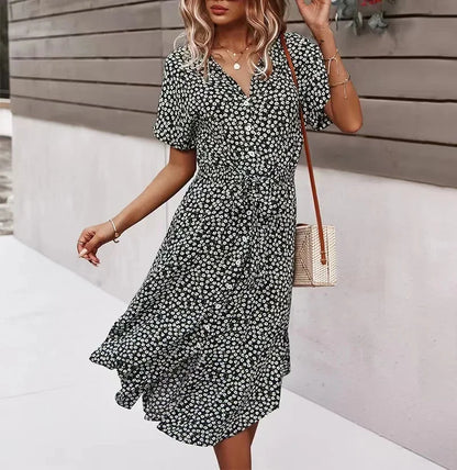 Independent Station Fast Selling Casual Vacation Style Spring Summer Sexy Wide Hem Skirt