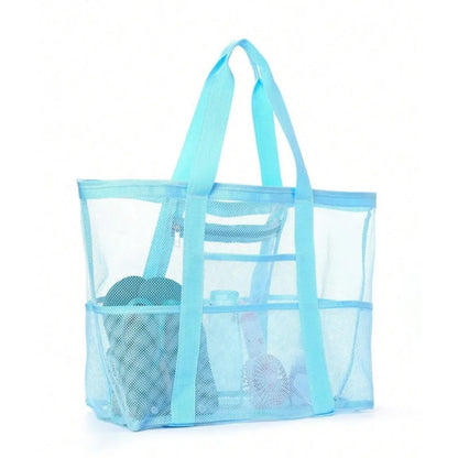 Picnic Beach Bag Women Mesh Transparent Swim Storage High Capacity Shopping Bags Tote