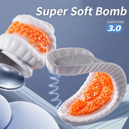 Air cushion TPU Upgraded Sports Shock Absorption Insoles High Elastic Running Sneaker Pads Rebound Deodorant Comfortable Feet C
