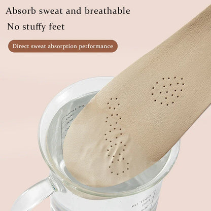 Cowhide Insoles Leather Latex Sports Insole Shoes Arch Support Soft Shoe Pads Shock Absorbing Plantar Fasciitis Template Inserts