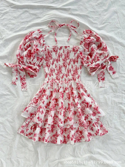 new summer dresses 2025 vestidos para mujer fashion floral printed dress A-line beach vacation dress short dresses for woman