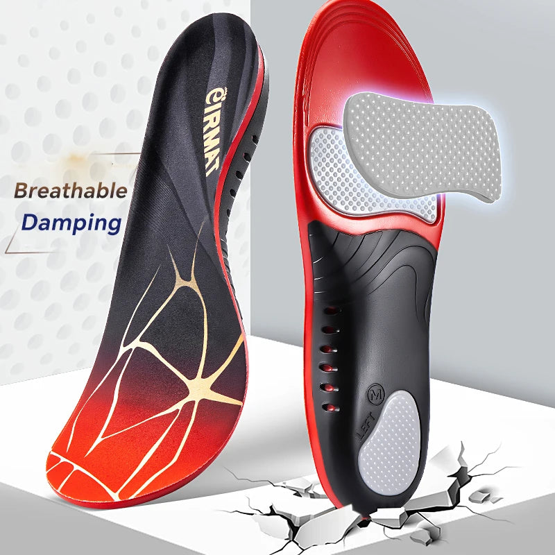 Premium 220+lbs Heavy Duty Arch Support Insoles for Feet PU Gel Shock Absorption Running Insole Wide Feet Work Boots Women Men