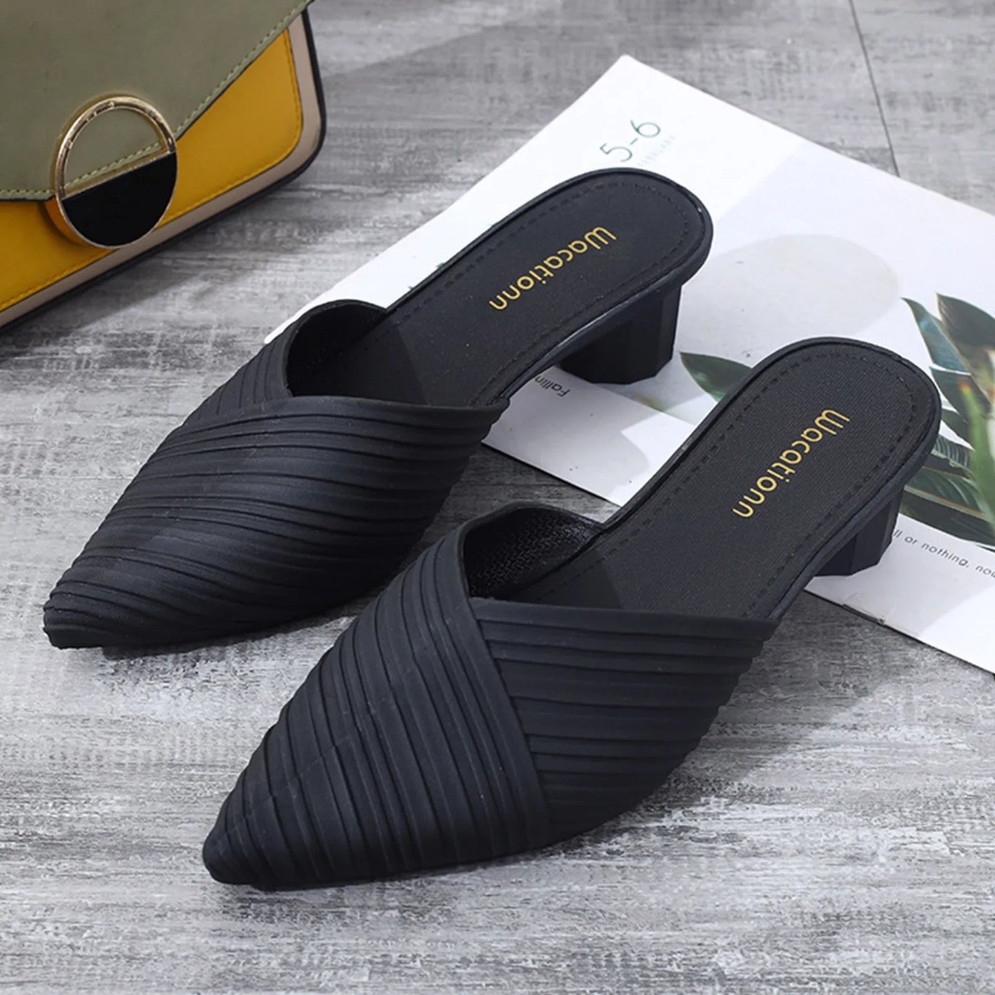 Women'S Summer Pointed Toe Sandals Low Heeled Sandals Women'S Summer Casual Fashion Sandals Anti-Odor And Non-Slip