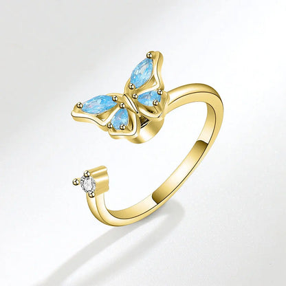 VENTFILLE 925 Sterling Silver Sunflower Diamond Zircon Rotatable Ring For Women Gift Relieve Stress Ring Jewelry Wholesale
