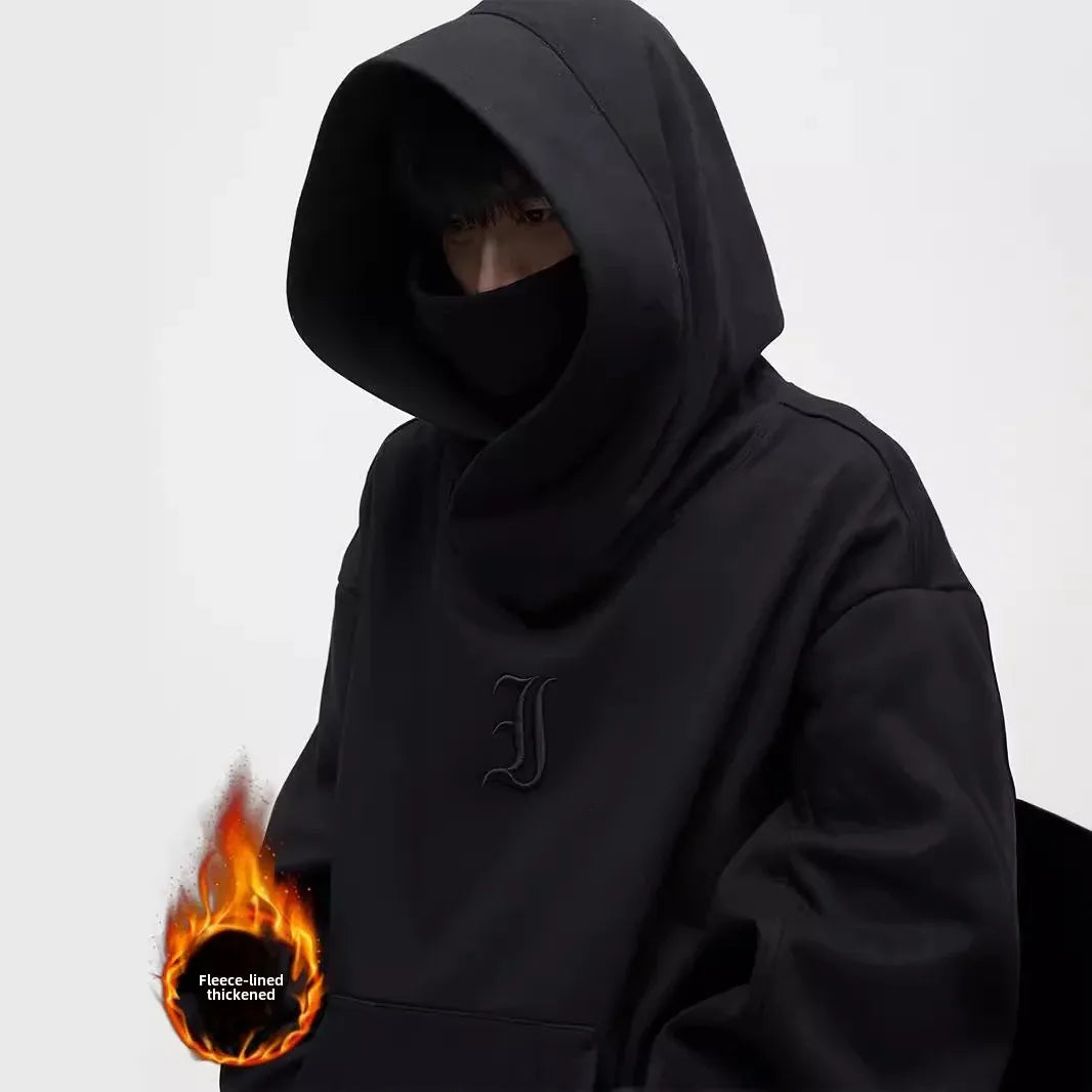 Men's Hoodie Sweatshirt Winter Thickened Fleece American Style High Street Outerwear Casual Comfortable Loose Fit Streetwear